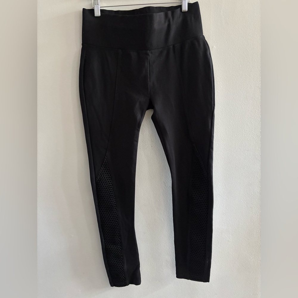 Shinestar Black Leggings with Mesh Accents